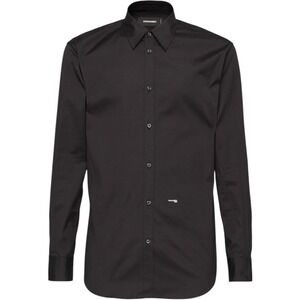 DSQUARED2 Mens Black Mini D2 Relaxed Shirt Button Down Dress Shirt Size 50 Italy